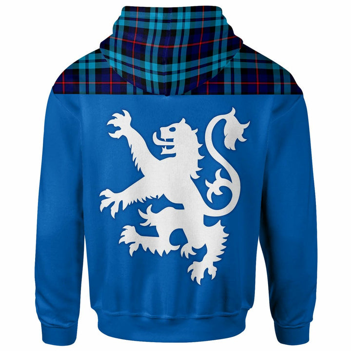 Scottish McCorquodale Clan Tartan Hoodie - Lion Rampant of Scotland With Flag back Side Tartan Plaid