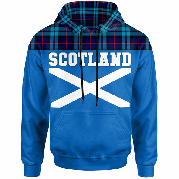 Scottish McCorquodale Clan Tartan Hoodie - Lion Rampant of Scotland With Flag Front Side Tartan Plaid