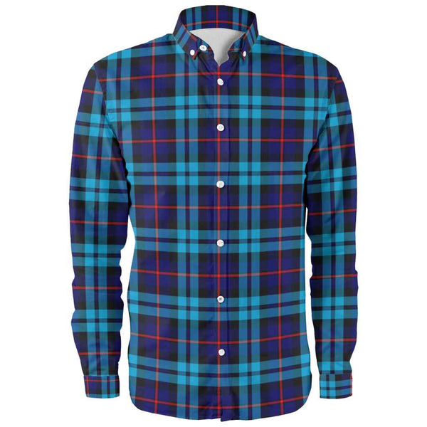 Scottish McCorquodale Clan Tartan Long Sleeve Shirt Front Side Tartan Plaid