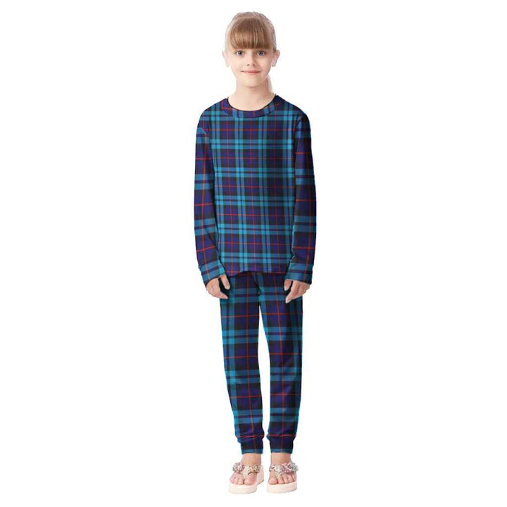 Scottish McCorquodale Clan Tartan Pajama Set Kid Front Side Tartan Plaid
