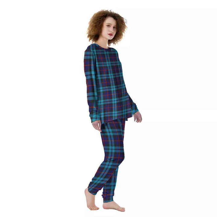 Scottish McCorquodale Clan Tartan Pajama Set Women Front Side Tartan Plaid