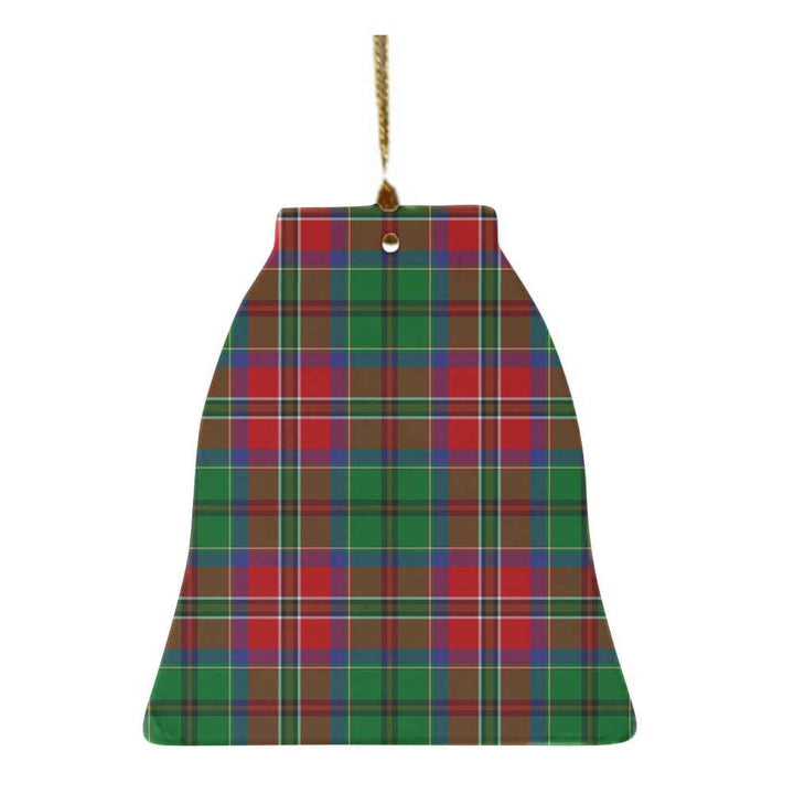 Scottish McCulloch Clan Tartan Ceramic Ornament Bell Shape Tartan Plaid