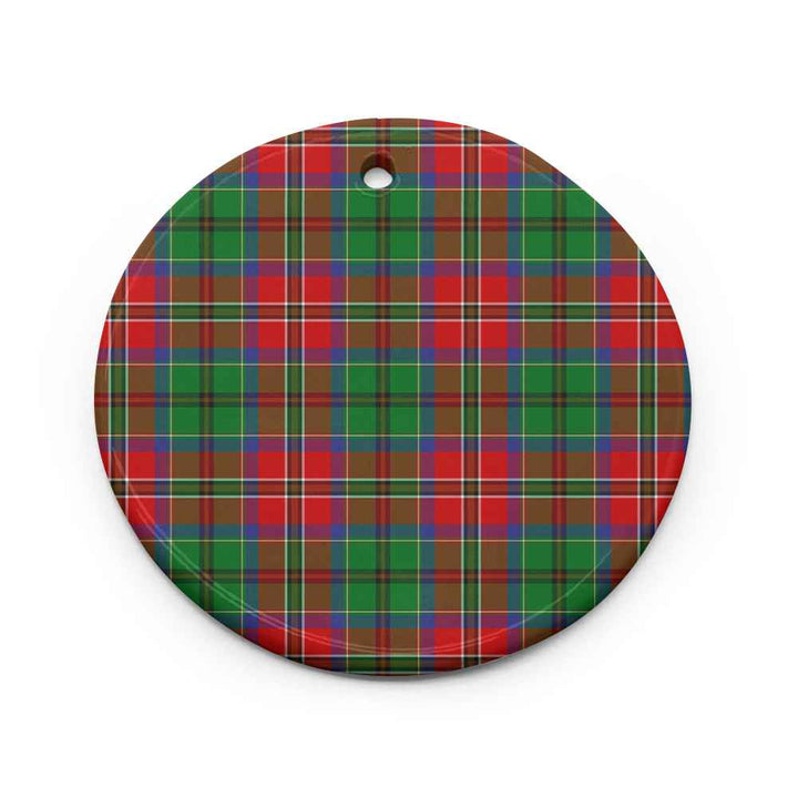 Scottish McCulloch Clan Tartan Ceramic Ornament Circle Shape Tartan Plaid