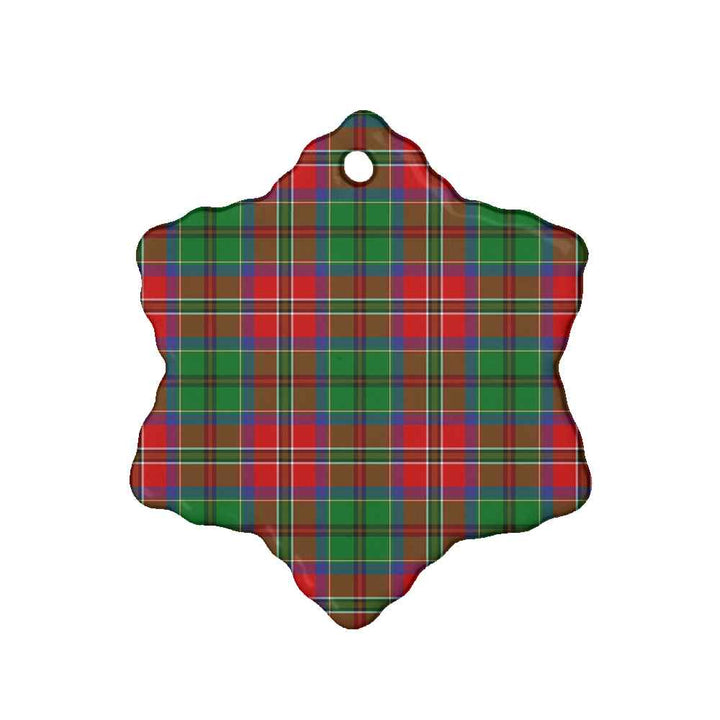 Scottish McCulloch Clan Tartan Ceramic Ornament Snow Flake Shape Tartan Plaid