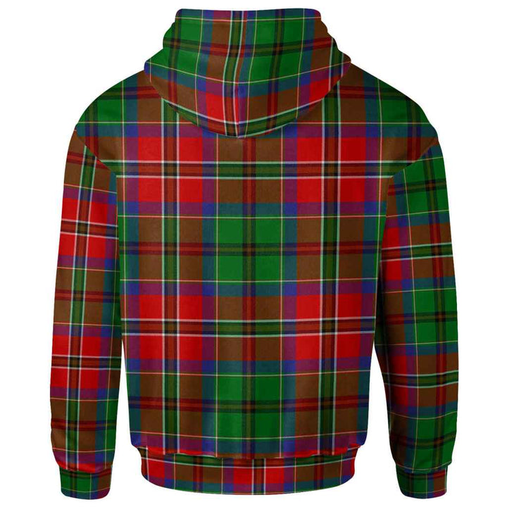 Scottish McCulloch Clan Tartan Hoodie Back Side Tartan Plaid