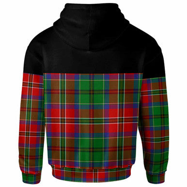 Scottish McCulloch Clan Tartan Hoodie - Horizontal Style Back Side Tartan Plaid