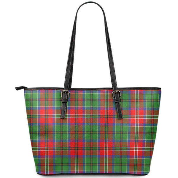 Scottish McCulloch Clan Tartan Leather Tote Tartan Plaid