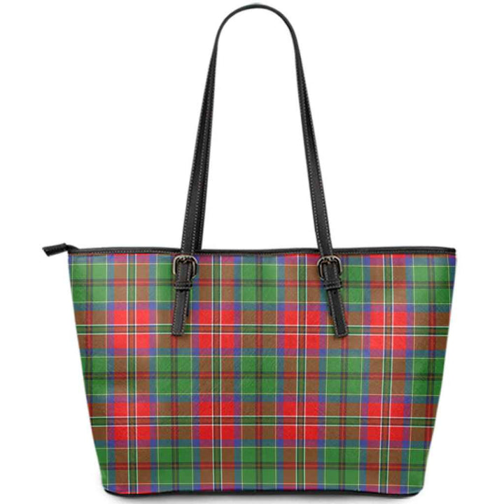 Scottish McCulloch Clan Tartan Leather Tote Tartan Plaid