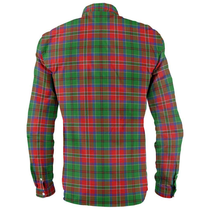 Scottish McCulloch Clan Tartan Long Sleeve Shirt Back Side Tartan Plaid