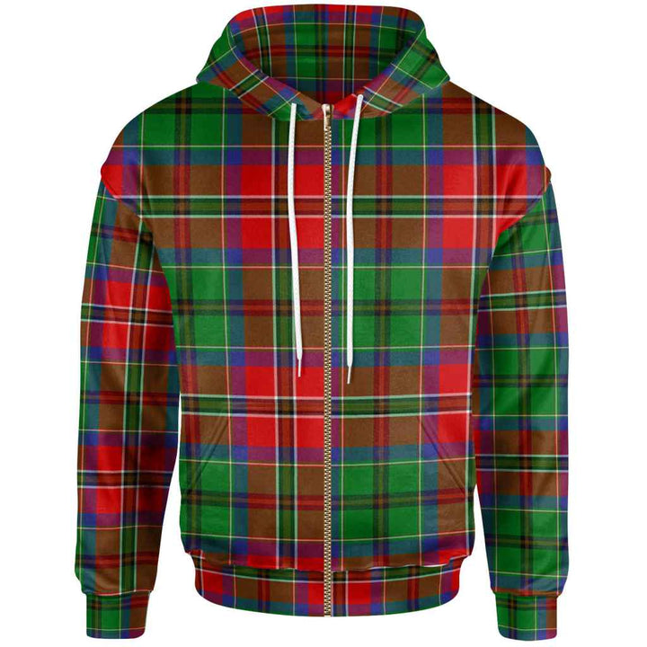 Scottish McCulloch Clan Tartan Hoodie Zip Tartan Plaid