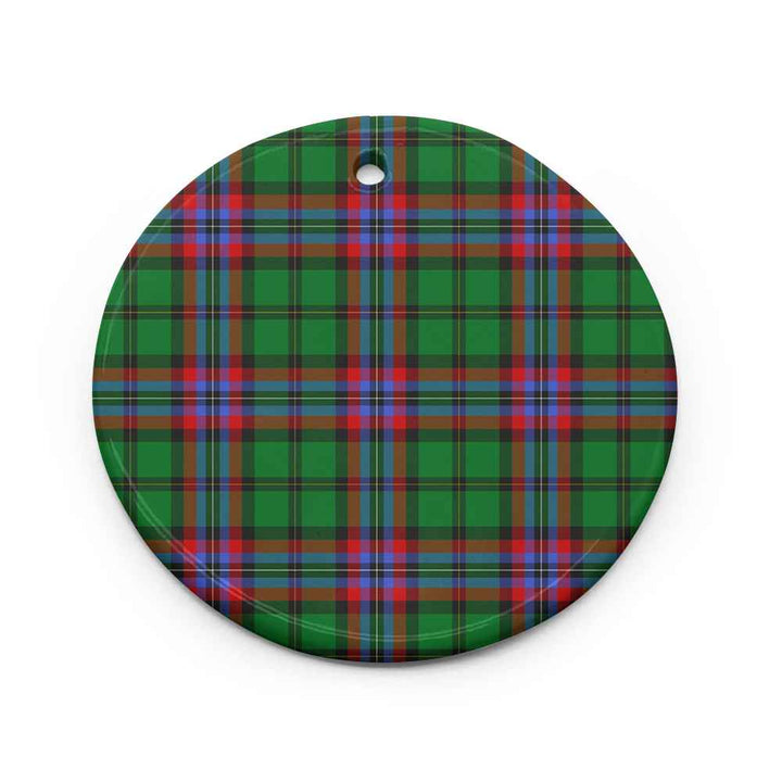 Scottish McGeachie Clan Tartan Ceramic Ornament Circle Shape Tartan Plaid