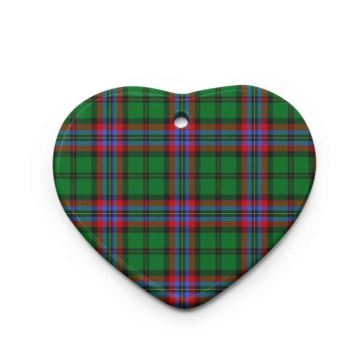 Scottish McGeachie Clan Tartan Ceramic Ornament Heart Shape Tartan Plaid