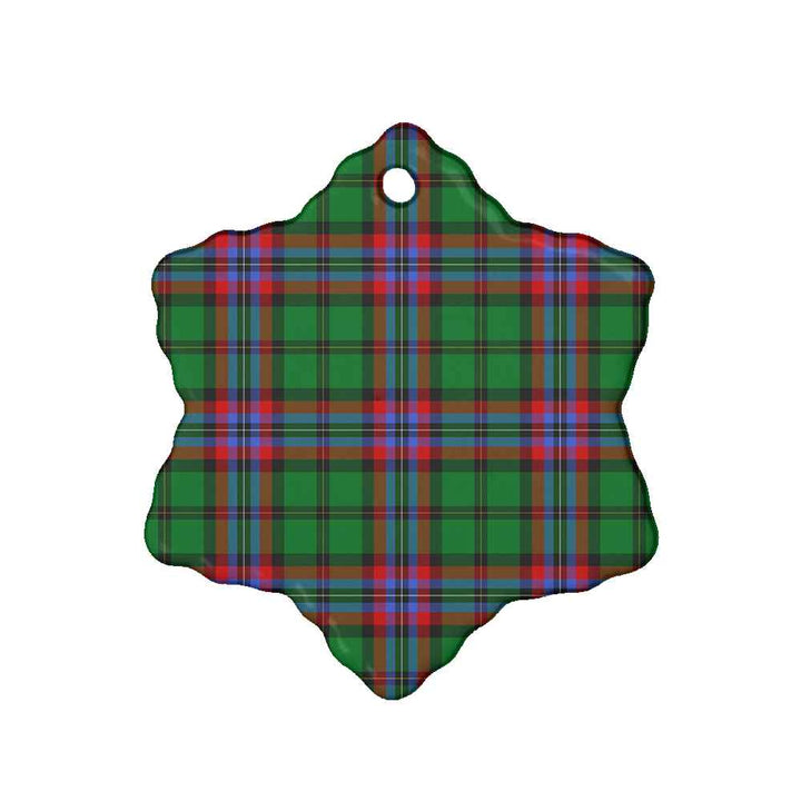 Scottish McGeachie Clan Tartan Ceramic Ornament Snow Flake Shape Tartan Plaid