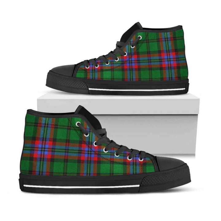 Scottish McGeachie Clan Tartan High Top Shoes Black Sole Tartan Plaid