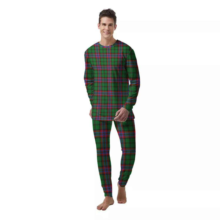 Scottish McGeachie Clan Tartan Pajama Set  Men Front Side Tartan Plaid