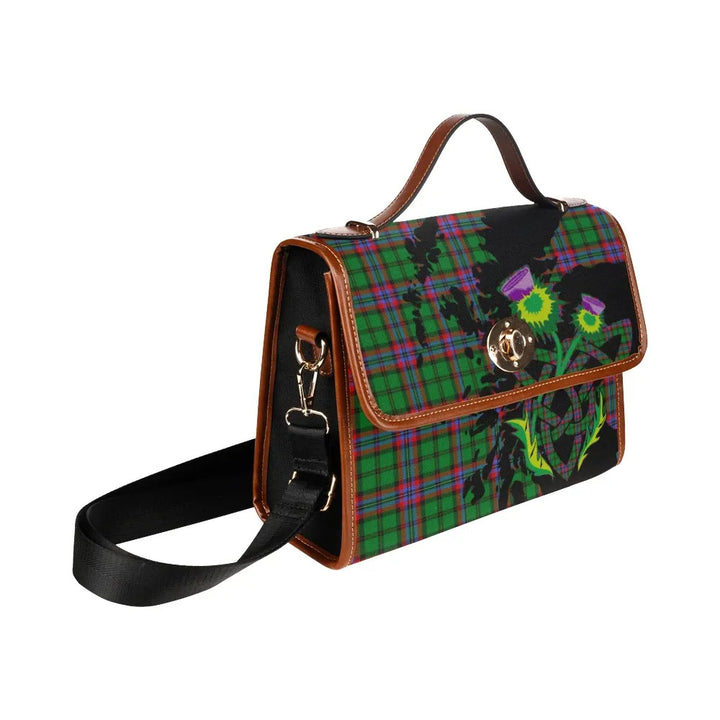 Scottish McGeachie Clan Tartan Waterproof Canvas Bag With Thistle Tartan Plaid 3