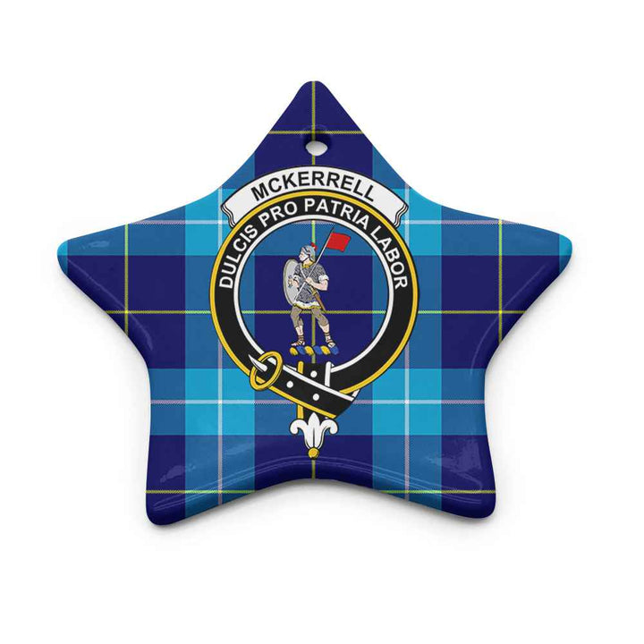 Scottish McKerrell Clan Crest Tartan Ceramic Ornament Star Shape Tartan Plaid