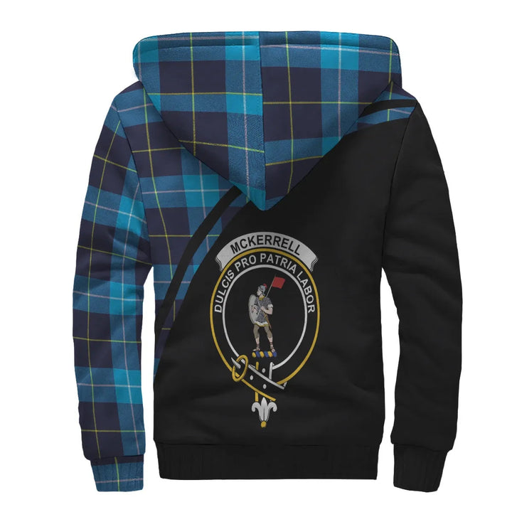 Scottish McKerrell Clan Crest Tartan Curve Sherpa Hoodie