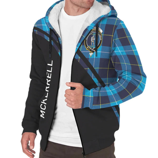 Scottish McKerrell Clan Crest Tartan Curve Sherpa Hoodie