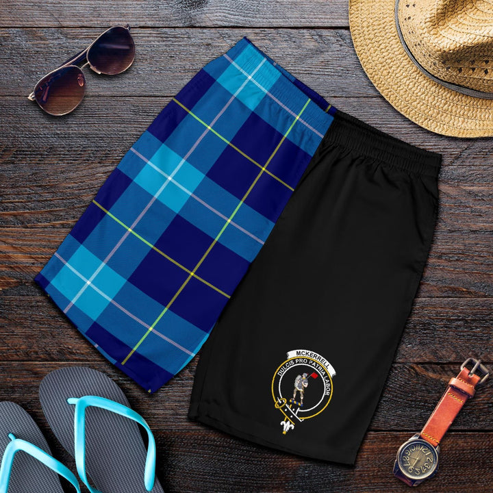 Scottish McKerrell Clan Crest Tartan Half of Me Men's Shorts