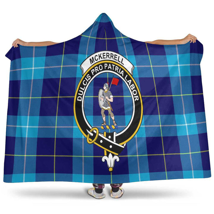 Scottish McKerrell Clan Crest Tartan Hooded Blanket Tartan Plaid 1