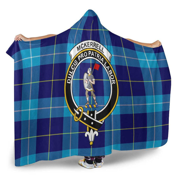 Scottish McKerrell Clan Crest Tartan Hooded Blanket Tartan Plaid 2