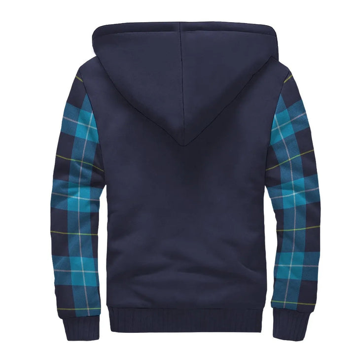 Scottish McKerrell Clan Crest Tartan Plaid Sleeve Sherpa Hoodie