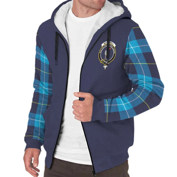 Scottish McKerrell Clan Crest Tartan Plaid Sleeve Sherpa Hoodie