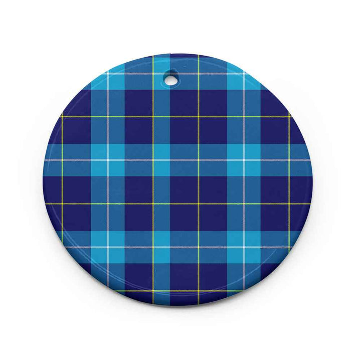Scottish McKerrell Clan Tartan Ceramic Ornament Circle Shape Tartan Plaid