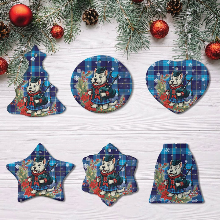 Scottish McKerrell Clan Tartan Ceramic Ornament Cute Scottish Terrier Dog All Style Tartan Plaid