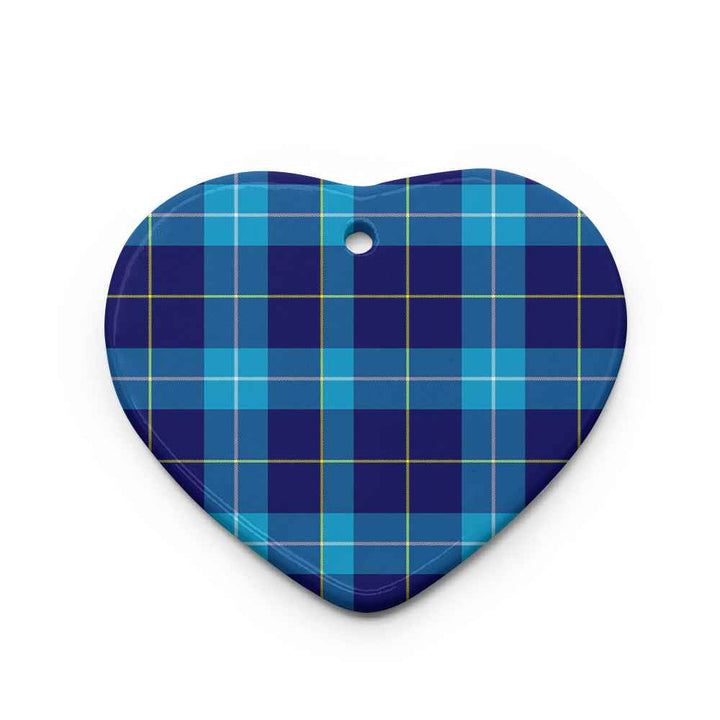 Scottish McKerrell Clan Tartan Ceramic Ornament Heart Shape Tartan Plaid