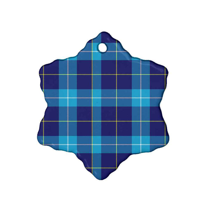 Scottish McKerrell Clan Tartan Ceramic Ornament Snow Flake Shape Tartan Plaid