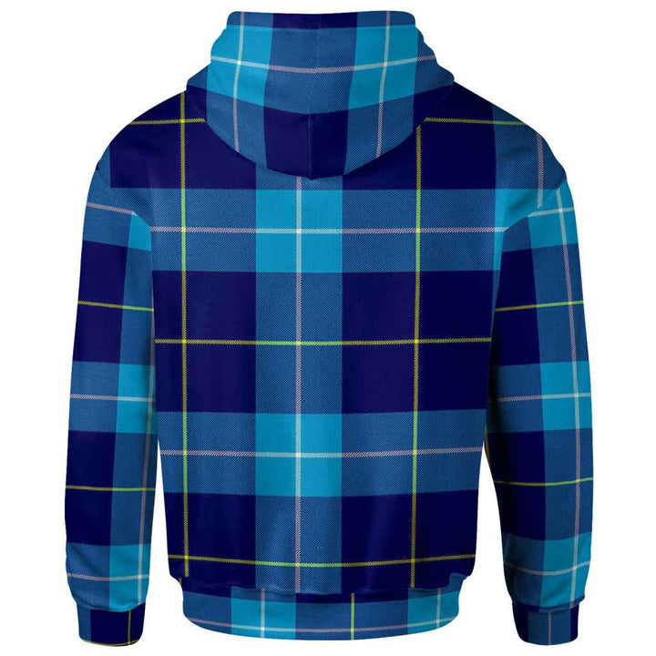 Scottish McKerrell Clan Tartan Hoodie Back Side Tartan Plaid