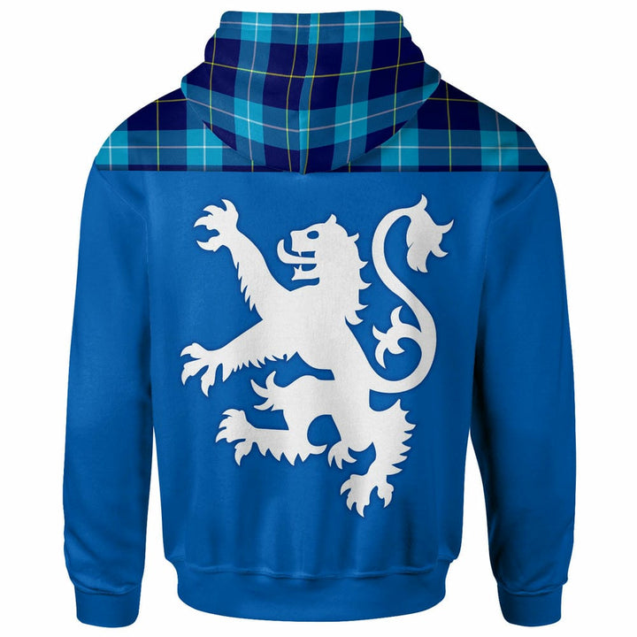 Scottish McKerrell Clan Tartan Hoodie - Lion Rampant of Scotland With Flag back Side Tartan Plaid