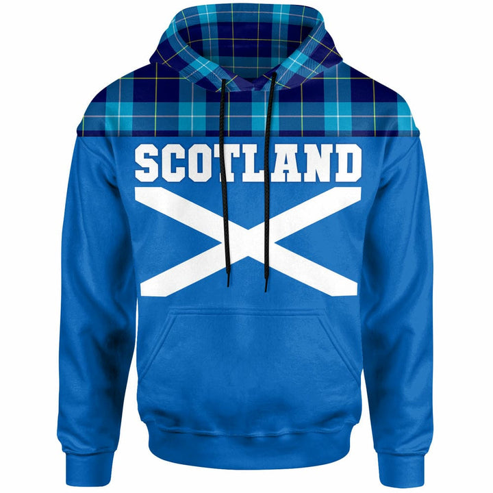 Scottish McKerrell Clan Tartan Hoodie - Lion Rampant of Scotland With Flag Front Side Tartan Plaid