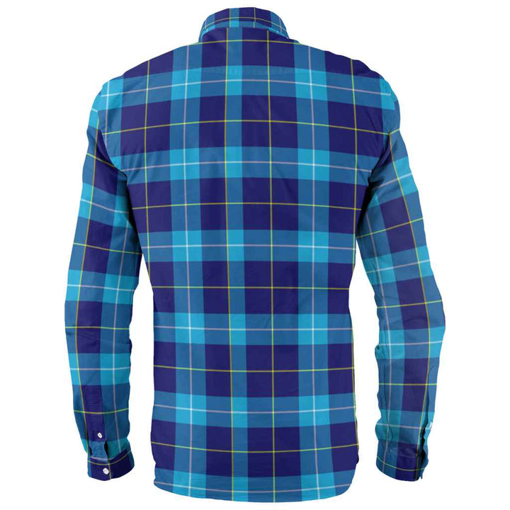 Scottish McKerrell Clan Tartan Long Sleeve Shirt Back Side Tartan Plaid