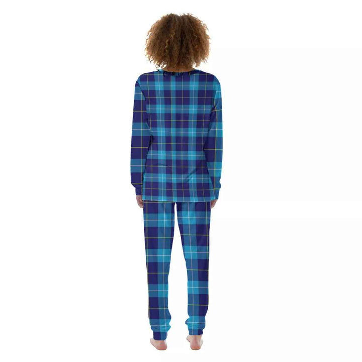 Scottish McKerrell Clan Tartan Pajama Set Women Back Side Tartan Plaid