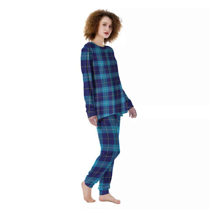 Scottish McKerrell Clan Tartan Pajama Set Women Front Side Tartan Plaid
