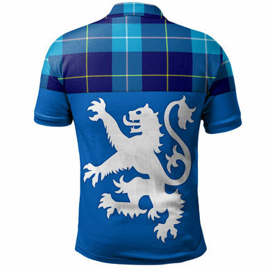 Scottish McKerrell Clan Tartan Polo Shirt - Lion Rampant of Scotland With Flag Back Side Tartan Plaid