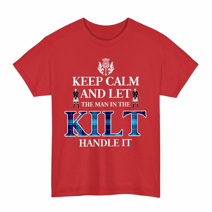 Scottish McKerrell Clan Tartan T-Shirt - Keep Calm Tartan Plaid Red Color