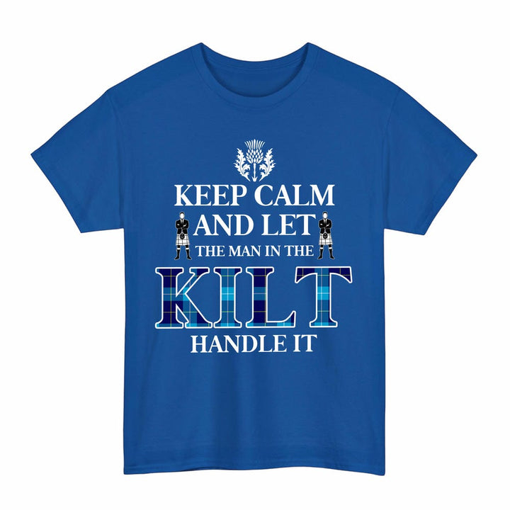 Scottish McKerrell Clan Tartan T-Shirt - Keep Calm Tartan Plaid Royal Color