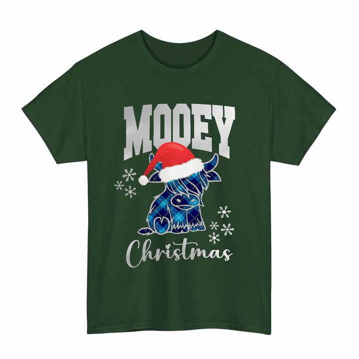 Scottish McKerrell Clan Tartan T-Shirt - Mooey Christmas Tartan Plaid Forest Green Color