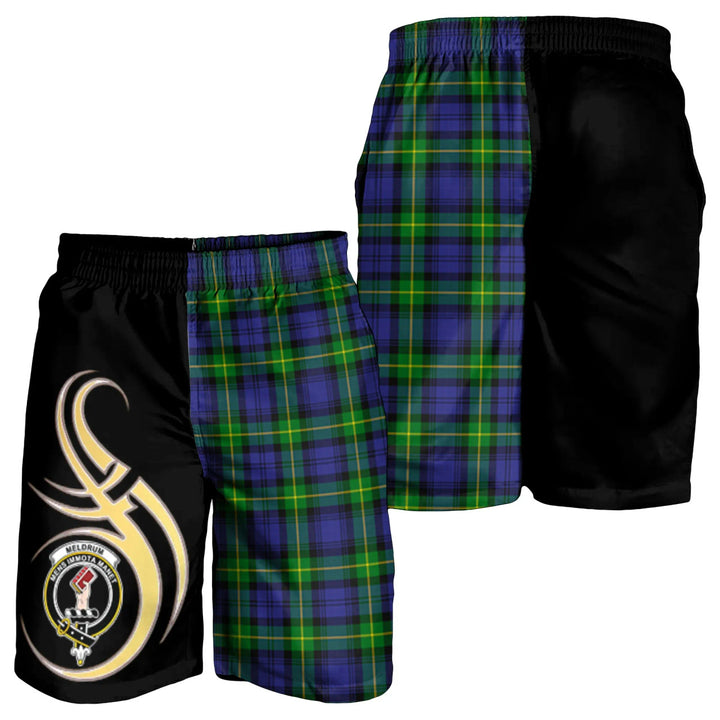 Scottish Meldrum Clan Crest Tartan Believe in Me Men's Shorts