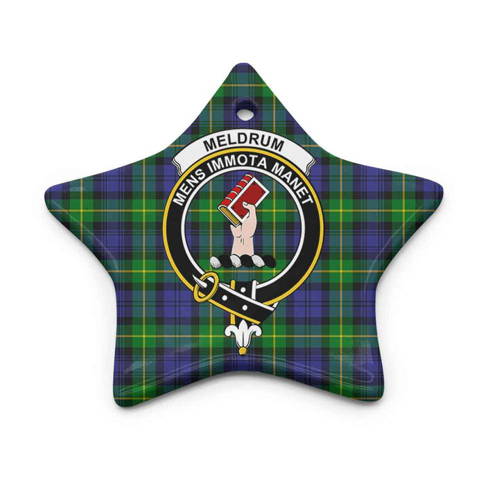Scottish Meldrum Clan Crest Tartan Ceramic Ornament Star Shape Tartan Plaid