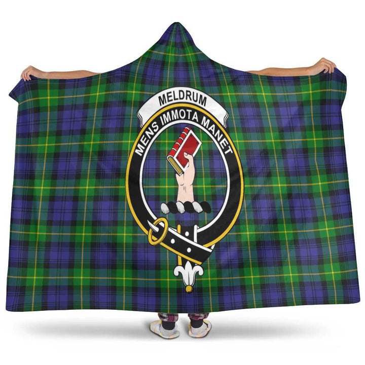 Scottish Meldrum Clan Crest Tartan Hooded Blanket Tartan Plaid 1