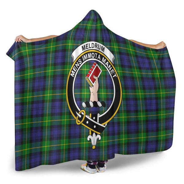 Scottish Meldrum Clan Crest Tartan Hooded Blanket Tartan Plaid 2