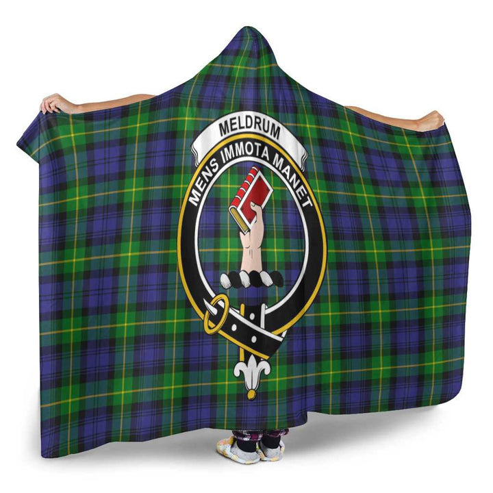 Scottish Meldrum Clan Crest Tartan Hooded Blanket Tartan Plaid 2