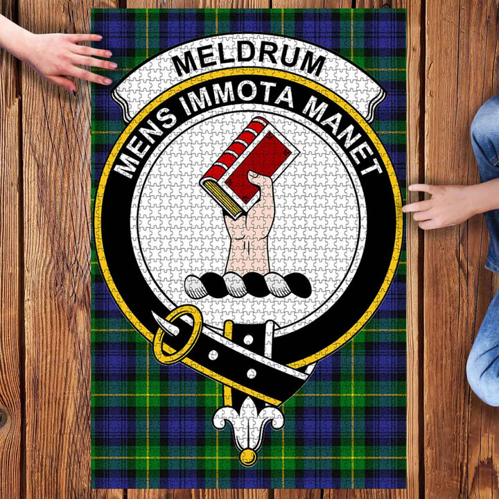 Scottish Meldrum Clan Crest Tartan Jigsaw Puzzle 3