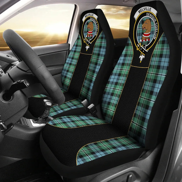 Scottish Melville Clan Crest Tartan Car Seat Covers - Special Style 1