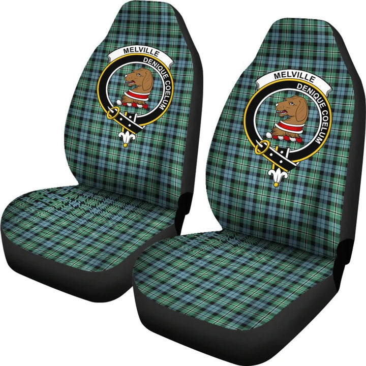 Scottish Melville Clan Crest Tartan Car Seat Covers 1